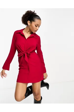 MANGO Tie waist dress in