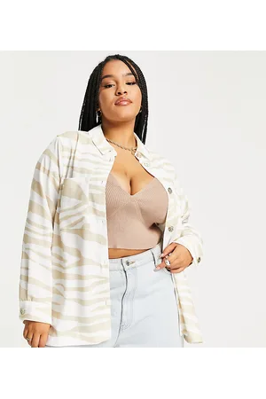 River Island Animal print shacket in cream