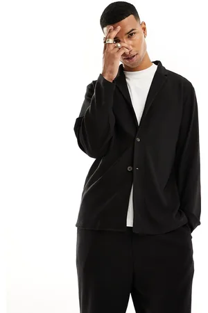 SELECTED Relaxed fit plisse suit blazer in