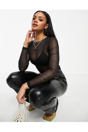 ASOS Mesh long sleeve bodysuit in