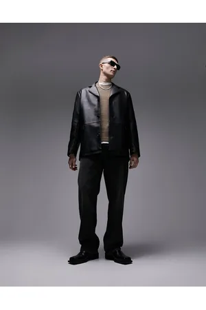 Topman Faux leather blazer in