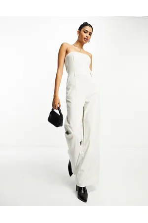 NA-KD X Josefine HJ bandeau jumpsuit in light beige