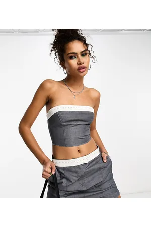 Reclaimed Bandaeu corset top with constrast binding