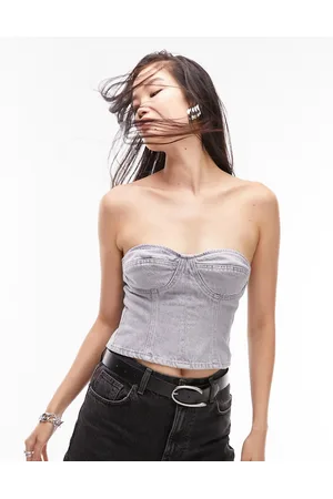 Topshop Denim corset in