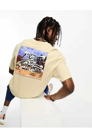 Coney Island Picnic Short sleeve t-shirt in beige with lost mind chest and back print