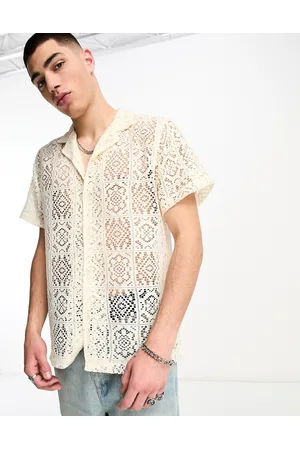 Coney Island Picnic Short sleeve revere collared shirt in crochet