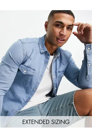 ASOS Skinny fit western denim shirt in light wash