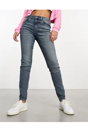 JDY Bleach wash skinny jean in mid wash