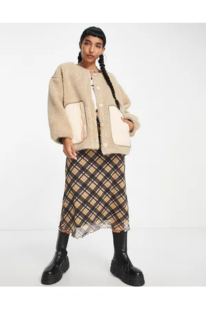 Native Youth Shearling jacket with nylon contrast pockets