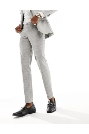 JACK & JONES Premium slim fit suit trouser in beige check