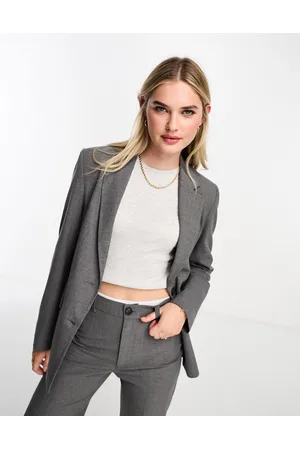 Pull&Bear Oversized blazer co-ord in charcoal