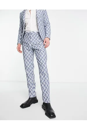 Twisted Tailor Steroetzle jacquard slim suit trousers in