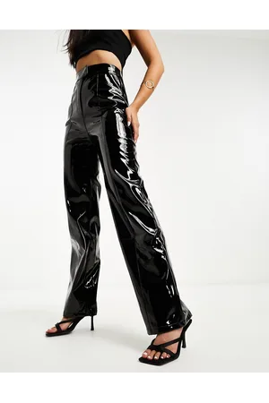 River Island Vinyl straight leg trouser in