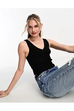 Pull&Bear Knitted rib vest top co-ord in