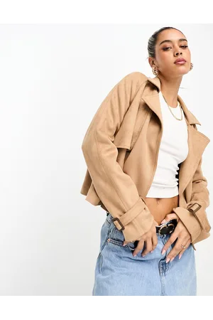 River Island Crop suede trench in light