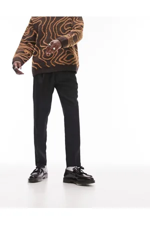 Topman Tapered pronounced twill trousers in