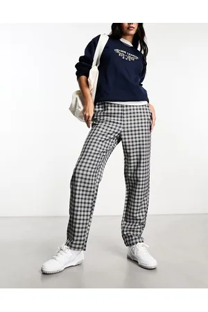 Monki Mix and match tapered tailored trousers in check