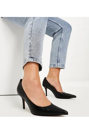 ASOS Wide Fit Sienna mid heeled court shoes in