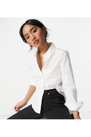 ASOS ASOS DESIGN Petite long sleeve fitted shirt in