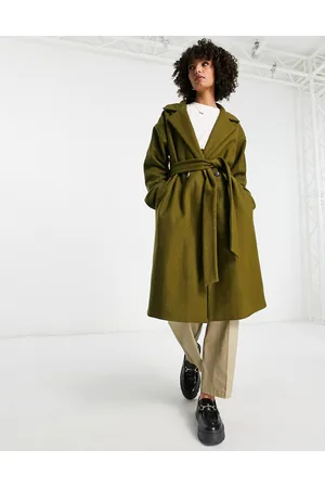Bolongaro Classic wrap coat in khaki