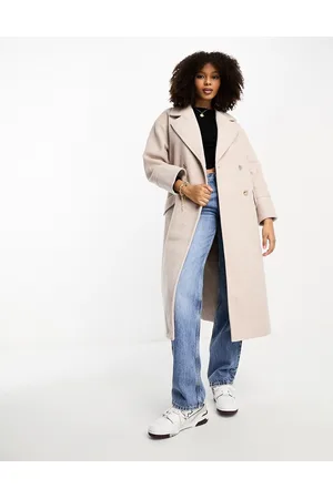 Stradivarius Oversized tailored coat in ecru