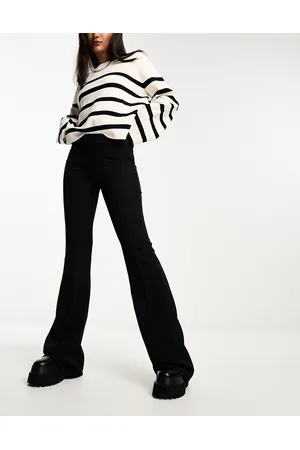 MANGO Slim fit flare trousers in