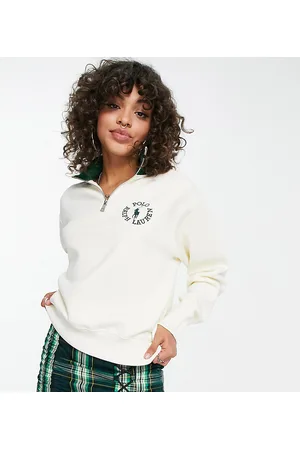 Ralph Lauren X ASOS exclusive collab half zip fleece in cream