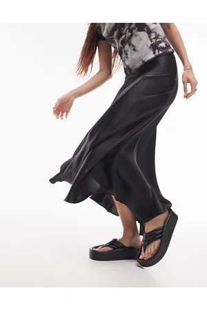 Topshop Asymmetric fishtail midi skirt in