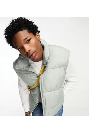 COLLUSION Nylon puffer gilet in grey