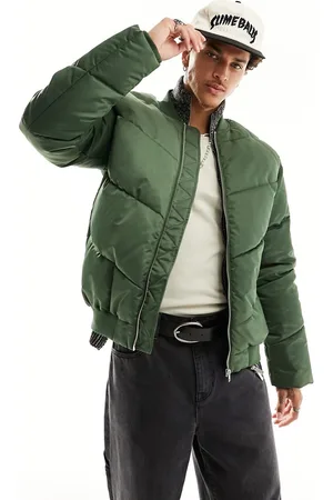 ASOS Puffer bomber jacket in green