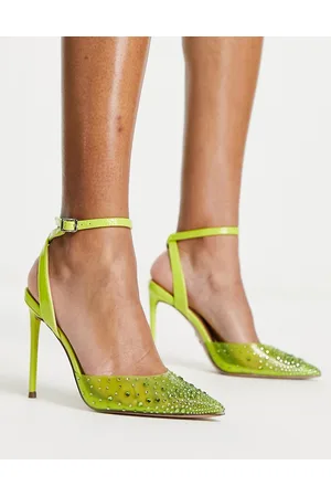 Steve Madden Revert embellished heeled shoes in lime