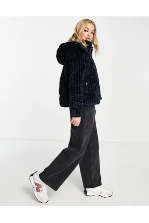 Gianni Feraud Lola ribbed velvet padded jacket in midnight