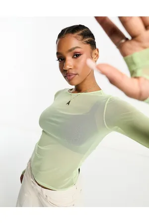 Monki Long sleeve mesh top in