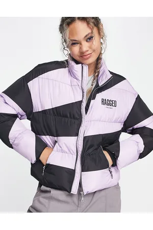 The Ragged Priest Cropped puffer coat with trippy heart print back in