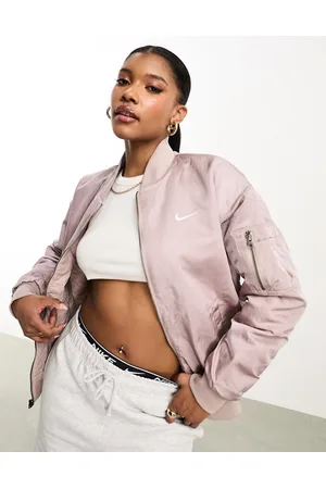 Nike Varsity reversible bomber jacket in taupe