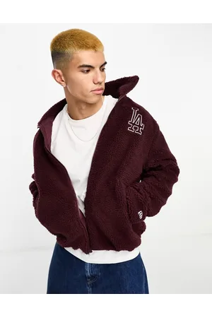New Era LA Dodgers sherpa jacket in burgundy