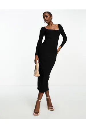 Public Desire Double lined square neck midi dress in