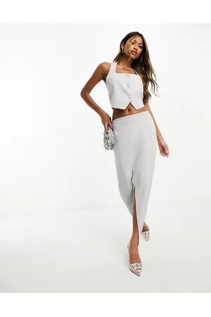 Kaiia Tailored split front maxi skirt co-ord in