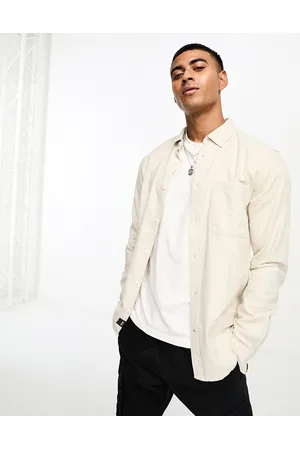 Only & Sons Flannel shirt in ecru
