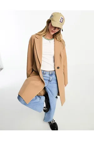 New Look Formal lined button front coat in camel
