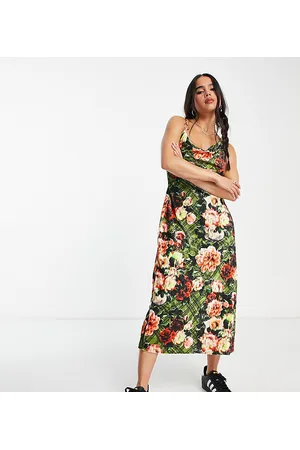 COLLUSION Cowl neck velvet floral printed maxi dress in