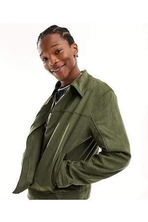 Reclaimed Slim trucker jacket in faux suede