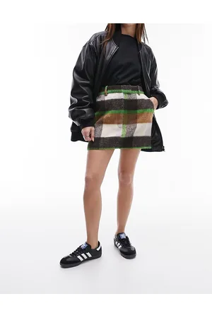 Topshop Co-ord brushed wool mini skirt in check