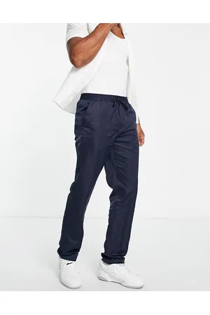 Topman Straight sateen trousers with elasticated waist in