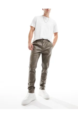 ASOS Skinny leather look jogger in