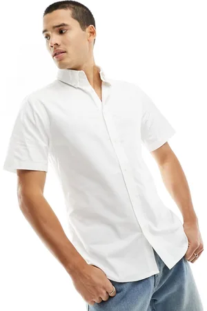 River Island Short sleeve stretch oxford shirt in