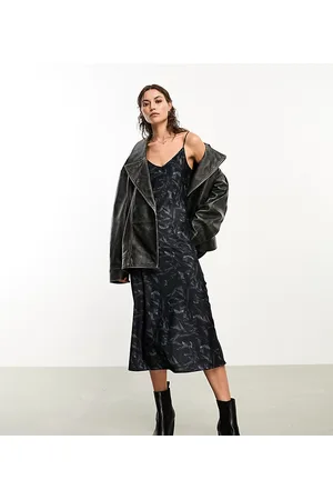 AllSaints X ASOS exclusive Tierny satin maxi slip dress in