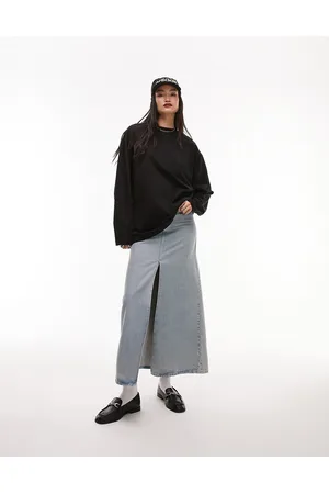 Topshop Premium seam detail long sleeve skater in
