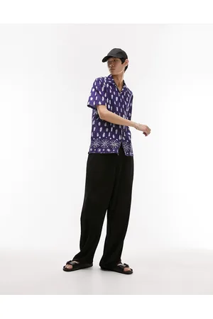 Topman Short sleeve relaxed revere tie dye shirt in