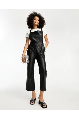 Never Fully Dressed PU dungarees in